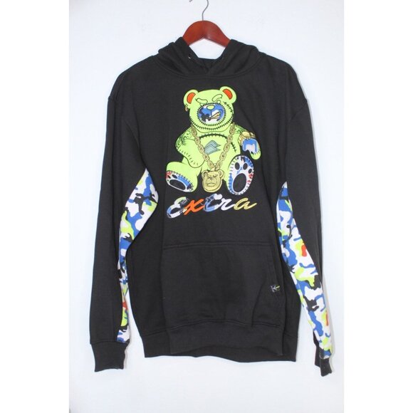 Screenshot Brand Men's XXL Black Gold Bear Extra Camo Accent Pull Over Hoodie - Picture 1 of 9